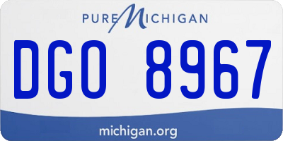 MI license plate DGO8967