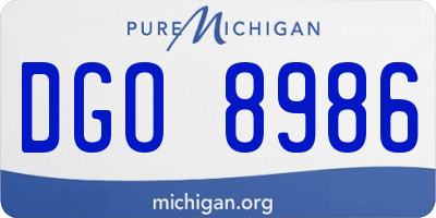 MI license plate DGO8986