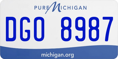 MI license plate DGO8987