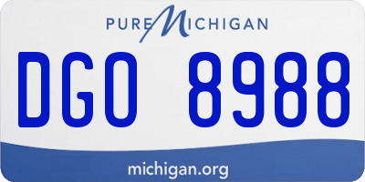 MI license plate DGO8988