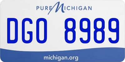 MI license plate DGO8989