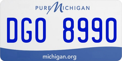 MI license plate DGO8990