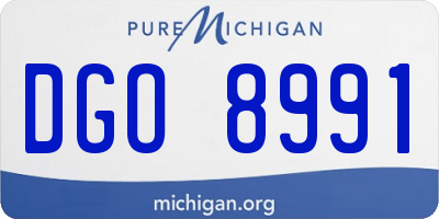 MI license plate DGO8991