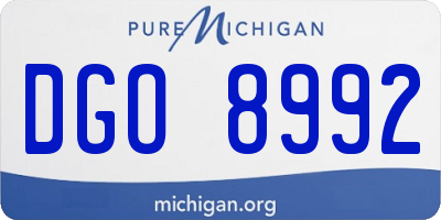 MI license plate DGO8992