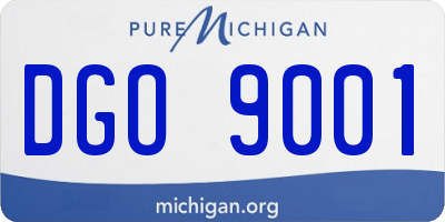 MI license plate DGO9001