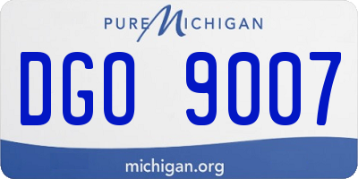 MI license plate DGO9007