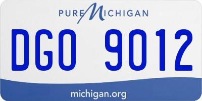 MI license plate DGO9012