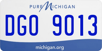 MI license plate DGO9013