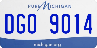 MI license plate DGO9014