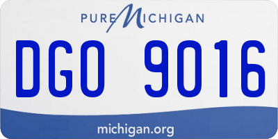 MI license plate DGO9016