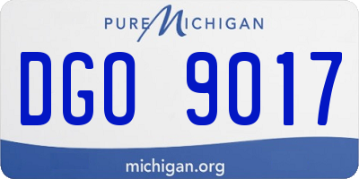 MI license plate DGO9017