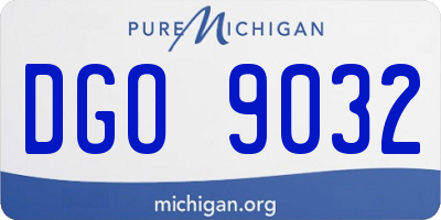 MI license plate DGO9032