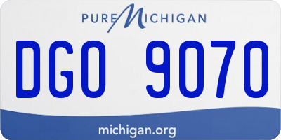 MI license plate DGO9070