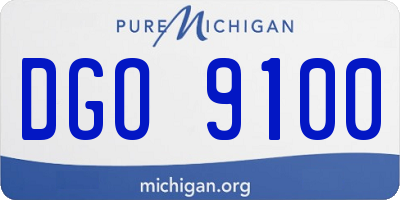 MI license plate DGO9100