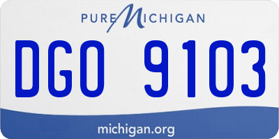 MI license plate DGO9103