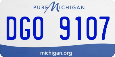 MI license plate DGO9107