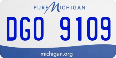 MI license plate DGO9109