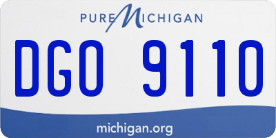 MI license plate DGO9110