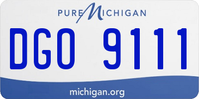 MI license plate DGO9111