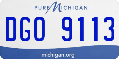 MI license plate DGO9113