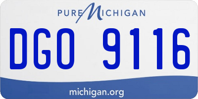 MI license plate DGO9116