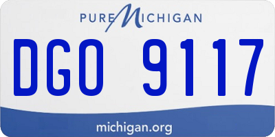 MI license plate DGO9117
