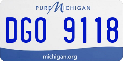 MI license plate DGO9118