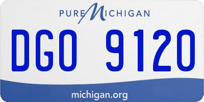 MI license plate DGO9120