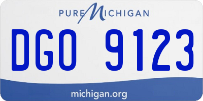 MI license plate DGO9123
