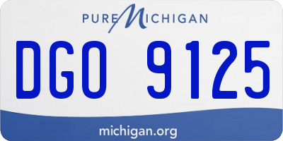 MI license plate DGO9125