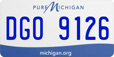 MI license plate DGO9126