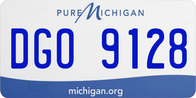 MI license plate DGO9128
