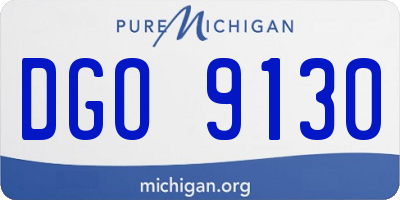 MI license plate DGO9130