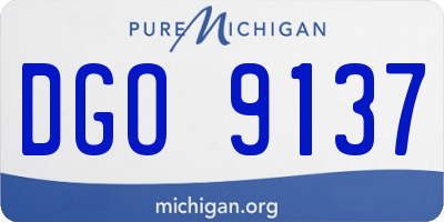 MI license plate DGO9137