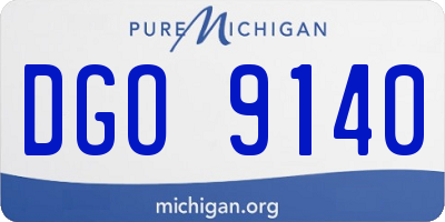 MI license plate DGO9140
