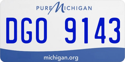 MI license plate DGO9143