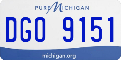 MI license plate DGO9151