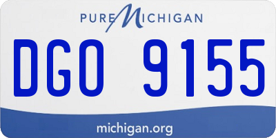 MI license plate DGO9155