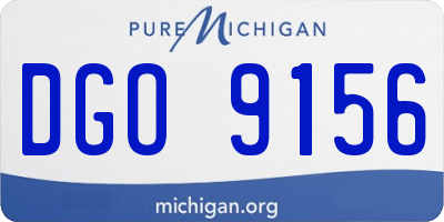 MI license plate DGO9156