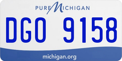 MI license plate DGO9158
