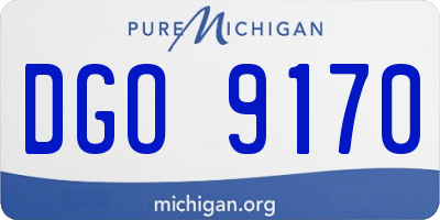 MI license plate DGO9170