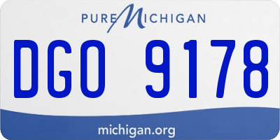 MI license plate DGO9178