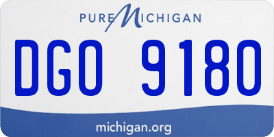 MI license plate DGO9180