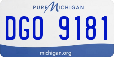 MI license plate DGO9181