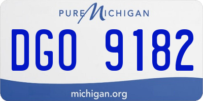 MI license plate DGO9182
