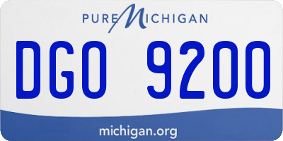MI license plate DGO9200