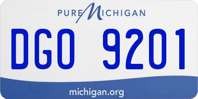 MI license plate DGO9201