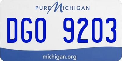 MI license plate DGO9203