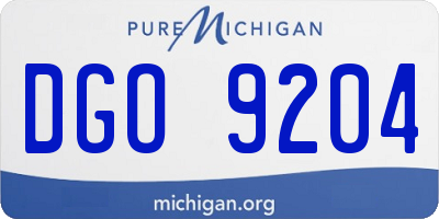 MI license plate DGO9204