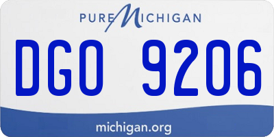 MI license plate DGO9206